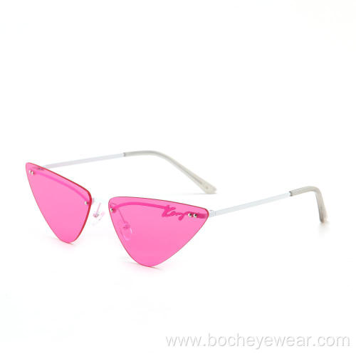 7044 Custom logo clear uv400 trendy fashion shades sunglasses for women